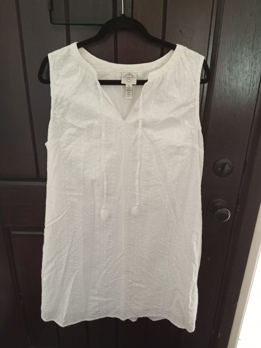 St. John's Bay White Eyelet Sleeveless Tunic Dress